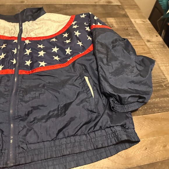 Vintage Pro Spirit American Flag Track Jacket Men’s Sz 2XL Runs Short - Picture 3 of 10